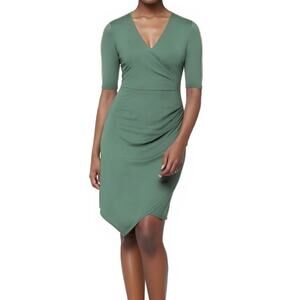 41 Hawthorn Blaise Dress Size Medium NWT Sage Green Ribbed Knit Faux Wrap